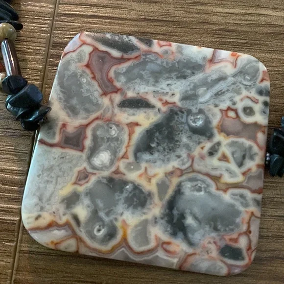 Beautiful artisan large jasper pendent 2 strand necklace Jasper/stone beads - Picture 2 of 9